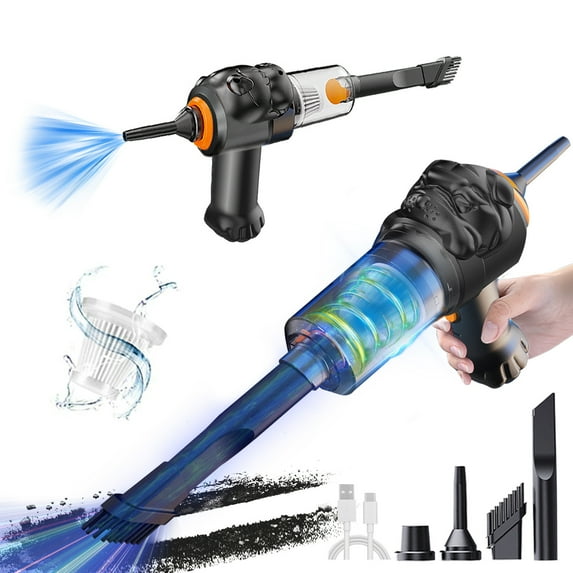 Uutvmp Wireless Vacuum Cleaner, 2 in 1 Blowing and Suction Multifunctional Vacuum Cleaner with 4 Accessories, Portable Handheld Car Vacuum Cleaner Powerful Suction Small Car Vacuum Cleaner