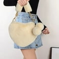 thumbnail image 1 of Uutvmp Women Girls Faux Fur Heart Shaped Handbag, Plush Shoulder Bag Clutch Purse with Metal Chain Strap, 1 of 7