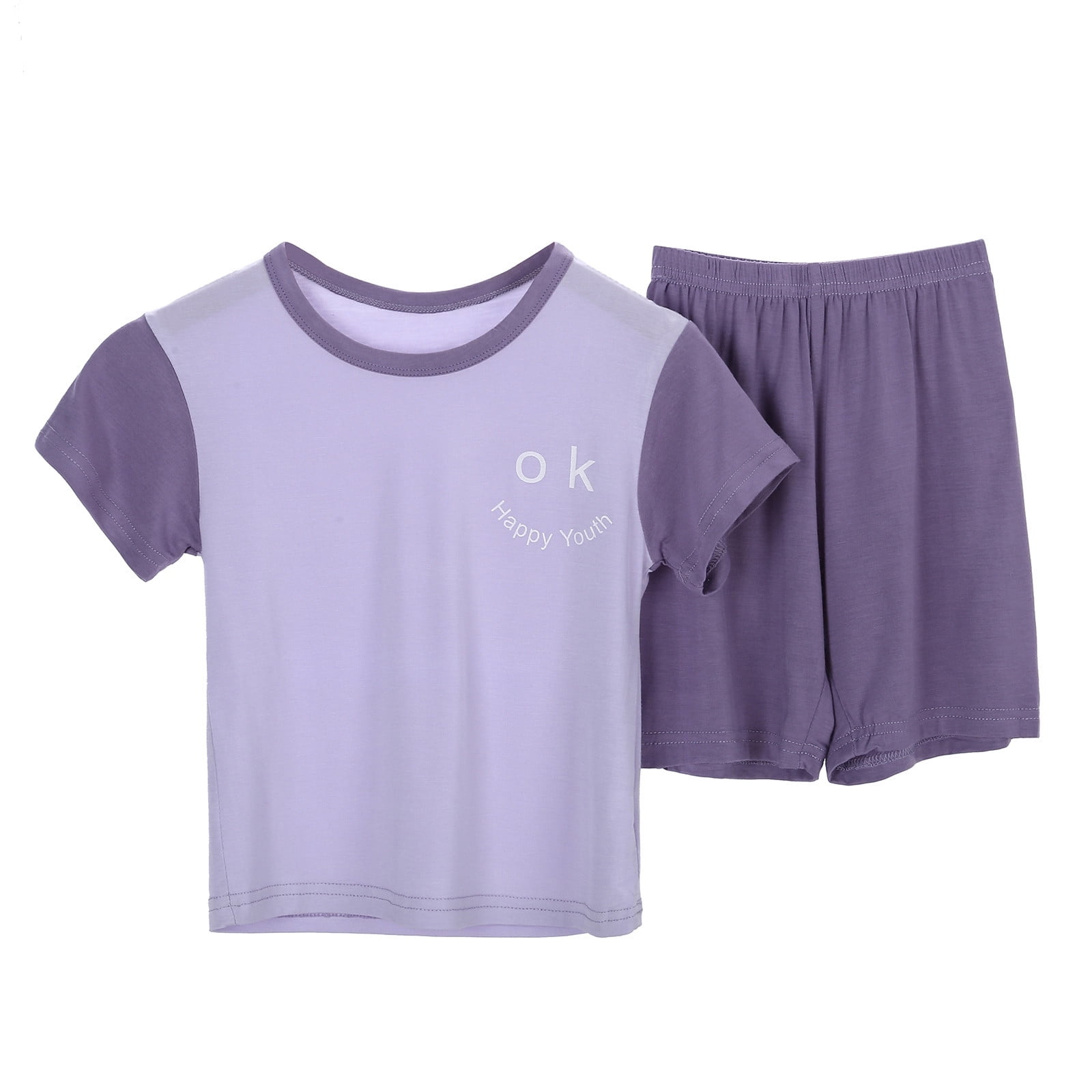 Uuwenda Casual Outfit Set For Boys Girls Toddler Short Sleeve Pajamas
