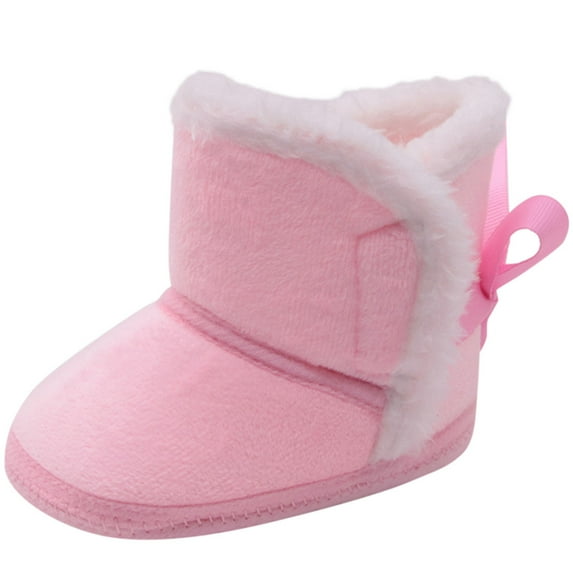 Uuwenda Cute Shoes For Baby Toddler Boots Winter Boys Girls Shoes Anti- Snow Warm Prewalker Pink 0-3 Months