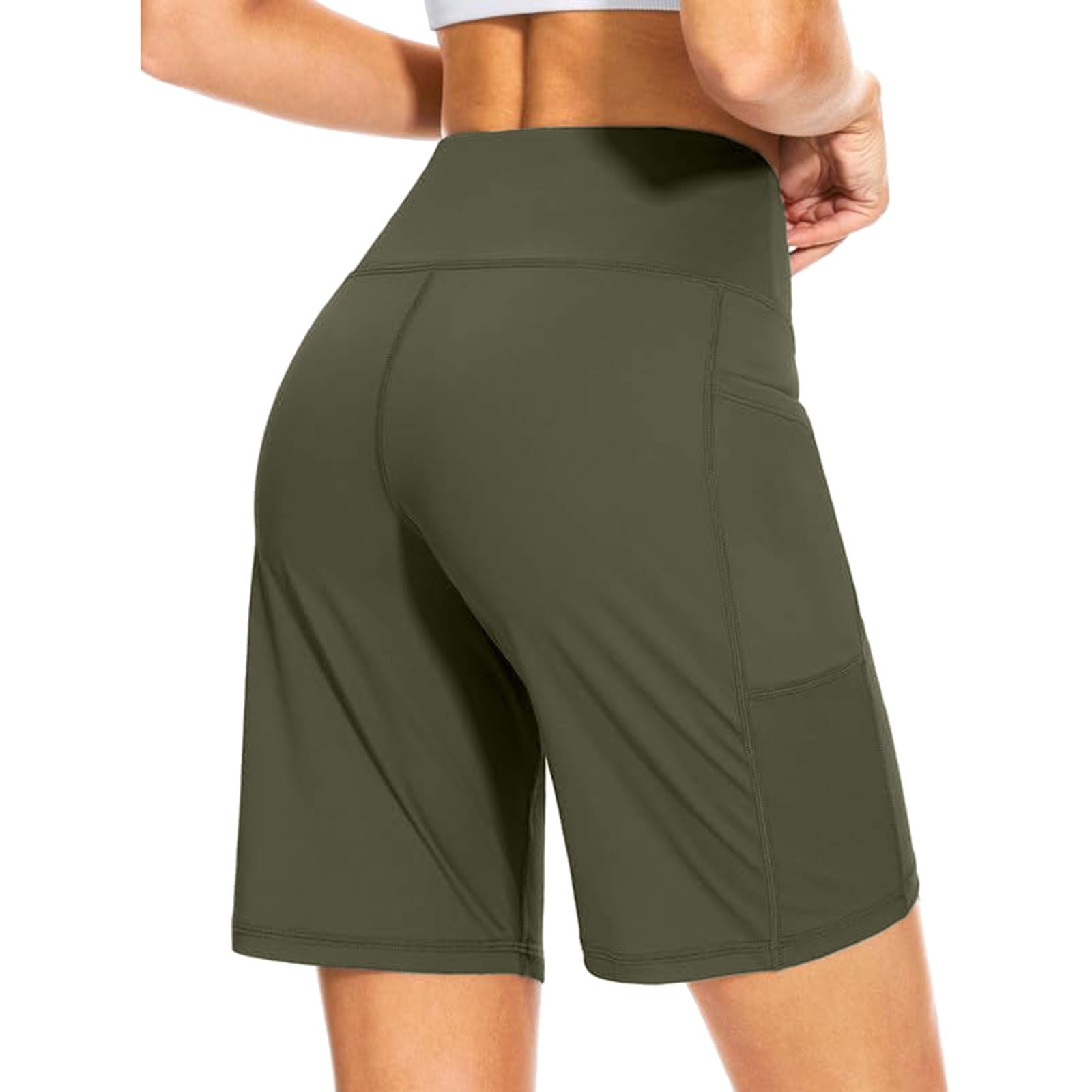 Uuwenda Shorts For Women Long Shorts With Pockets High Waisted Knee