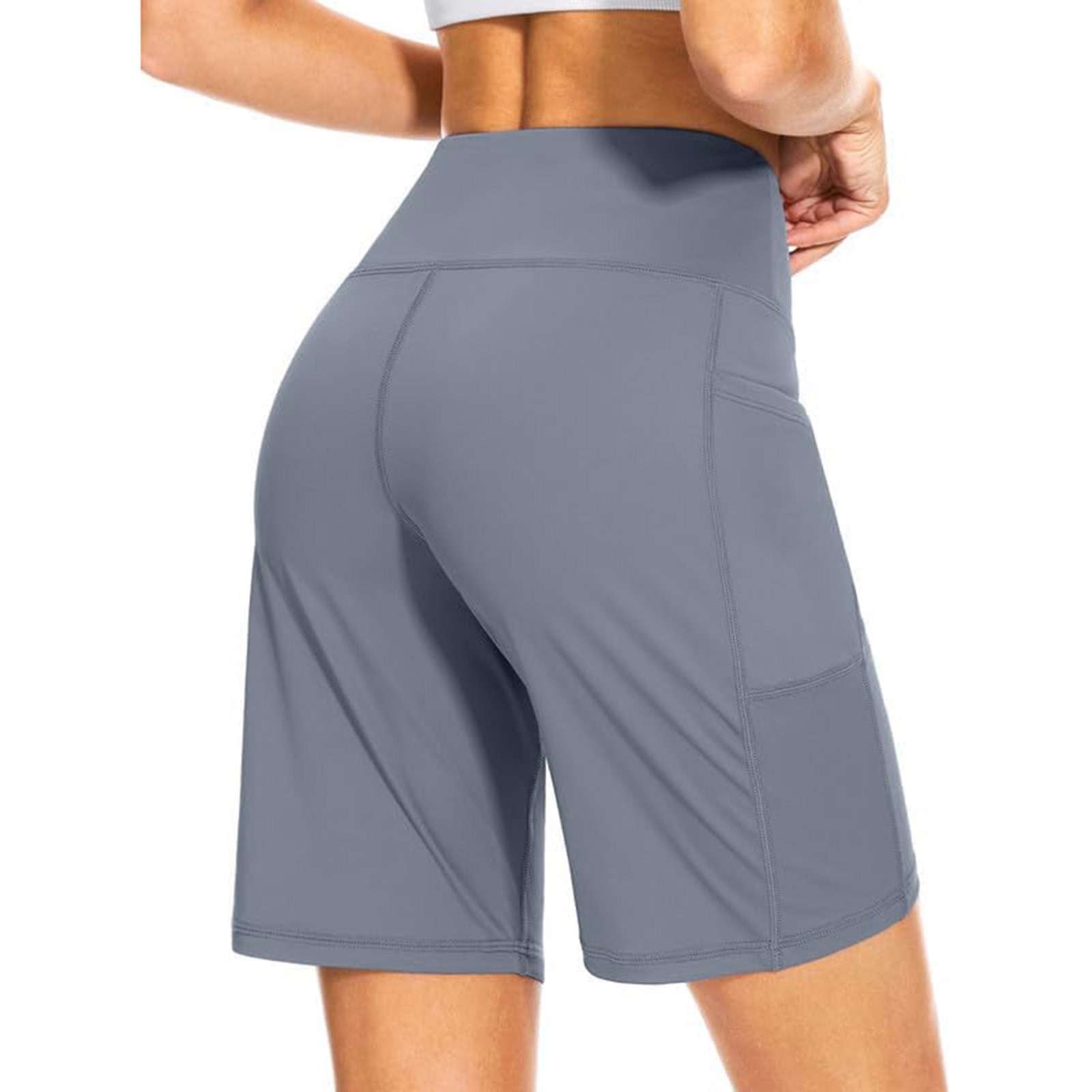 Uuwenda Shorts For Women Long Shorts With Pockets High Waisted Knee