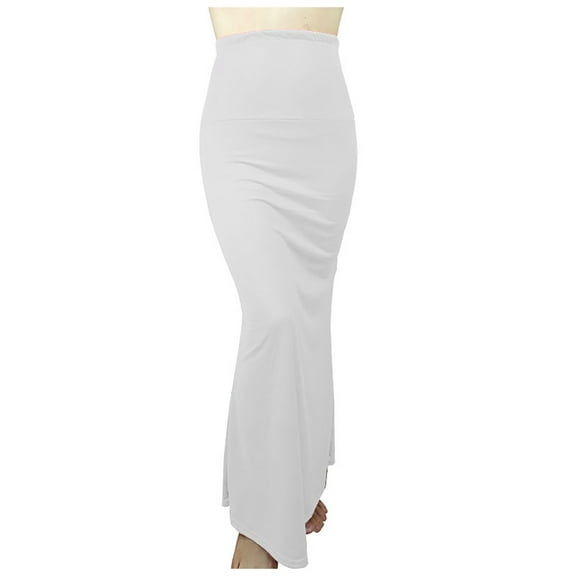 Uuwenda Women Skirts Slim Fit Ruched Pencil Skirts For High Waisted Elastic Band Bodycon Shirring Skirt With Plus Size Maxi Length White 2Xl