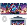 thumbnail image 1 of Uv Activated Christmas Garage Door Cover Banner, Fluorescent Christmas Door Cover, Glows In Dark 2D Flat Holiday Garage （13X6 Ft）, 1 of 9