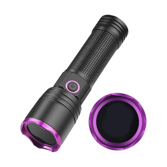 Uv Black Light Flashlight, 20W High Power Purple Flashlight For Pet Urine Detection, Counterfeit Detection, Scorpion Hunting - Includes 1 Flashlight, 1 Battery, 1 Usb Cable