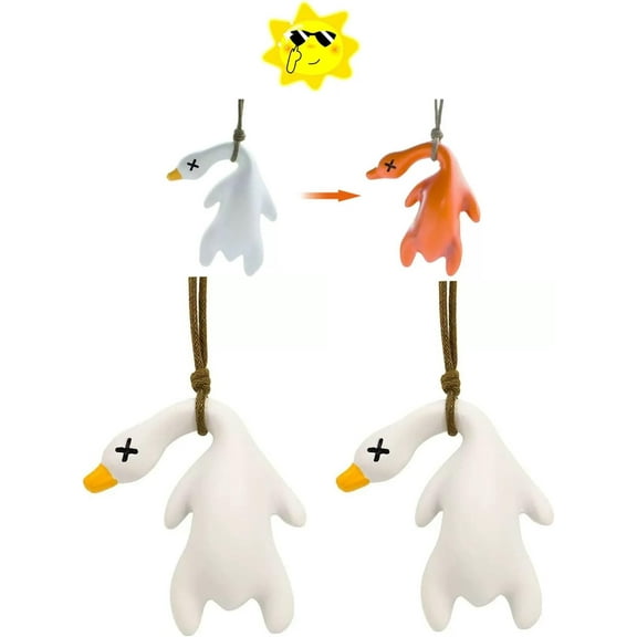 Uv Color-Changing Chicken Keychain, Color Changing Roast Duck Fun Keychain, Cute UV Roast Duck Hanging Ornaments for Cars, School Bagss Becorate