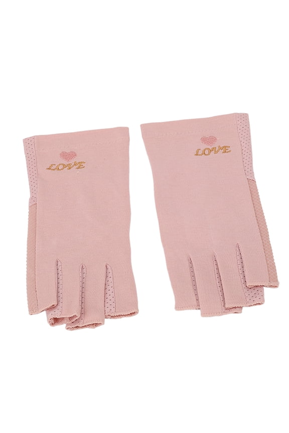 Uv Lamp Gloves Manicure Gloves UV Stretchy Breathable Fingerless Cotton Nail Lamp Gloves For Home Salon Pale Pinkish Gray
