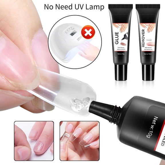 Uv Nail Glue,Gel X Nail Glue,Solid Nail Glue,For Nail Tips,Clear Press On Nails, Wide-Nozzle No-Run, Fake Nails Adhesive Firm Solid Nail Glue Manicure