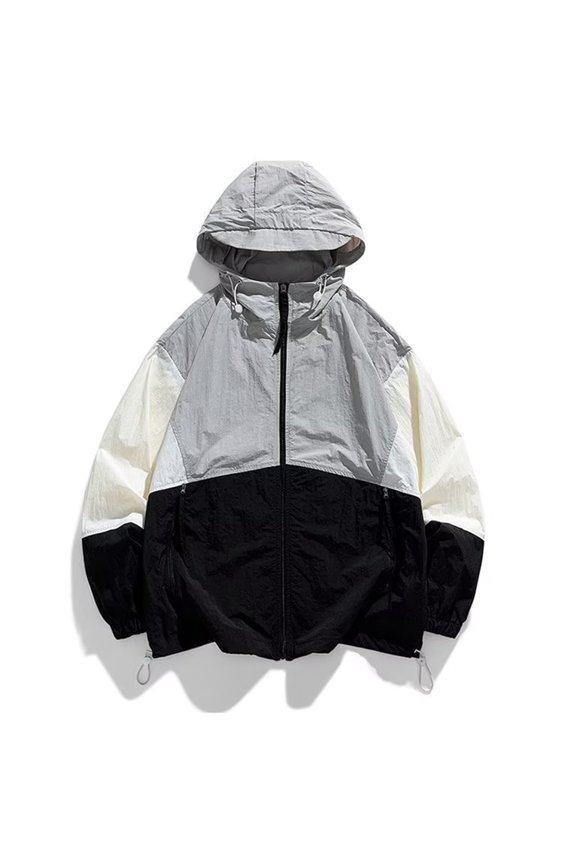 Uv Protection Hooded Jacket Men's Sun Protective Coat Hooded Uv Protection Jacket for Outdoor Activities