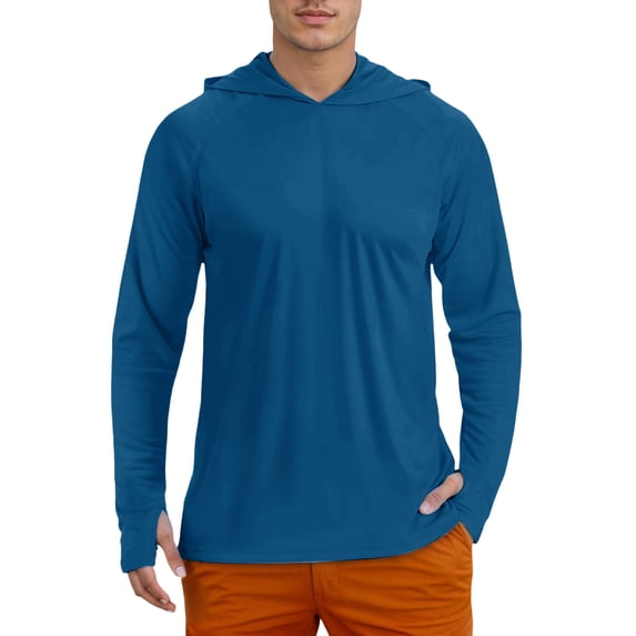 Uv Protection Shirts for Men Upf 50+ Sun Protection Long Sleeve Tops Lightweight Water Shirts for Athletic Running Gym Workout