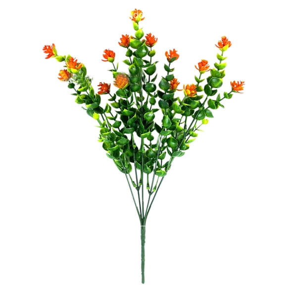 Uv-Resistant Artificial Green & Rose Bush, 14 in Lifelike Plastic Flowers for Outdoor Pots, Indoor Table Centerpiece, Garden Walkway, Zero-Maintenance Wedding Décor, A , A Bouquet of Artificial Roses