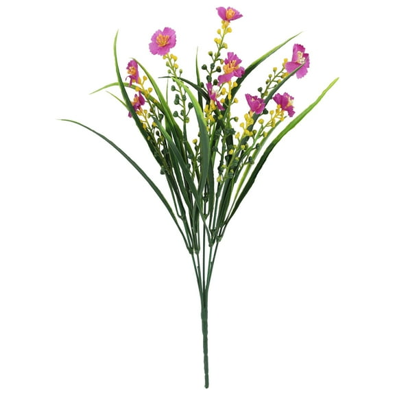 Ongmies Uv Resistant Artificial Outdoor Flowers, Bundles Artificial Oncidium Flowers Plants Outdoor Artificial Plastic Plants for Outside Hanging Planter Garden Home Wedding Farmhouse Decor