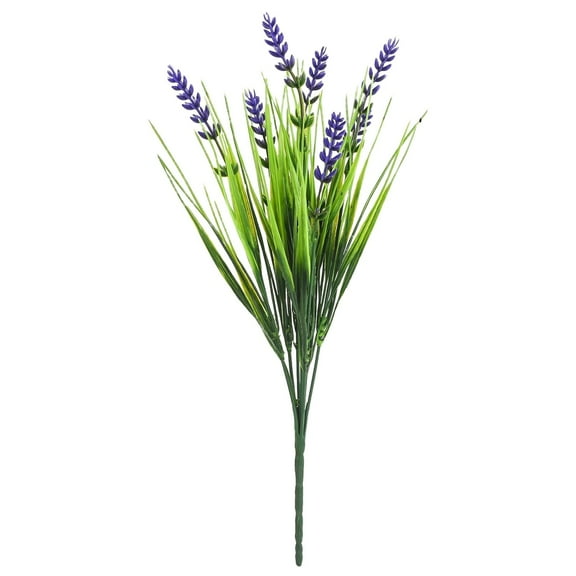 Uv Resistant Artificial Outdoor Flowers, Ongmies Lavender Green Plants Decoration Suitable for Windowsill Garden Terrace, A Bouquet of Artificial Flowers