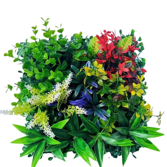 Uv Resistant Artificial Outdoor Plants, Artificial Greenery, Greenery Backdrop Wall, 20X20 In, Mixed Color Foliage, Outdoor Wedding Decorations, 1 Pc