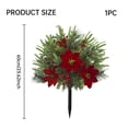thumbnail image 1 of Uv Resistant Artificial Poinsettia Yard Stake, Realistic Christmas Floral Stake with Frosted Branches, Pine Cones and Berries, for Outdoor Garden and Indoor Tabletop Holiday Decor, 1 of 6