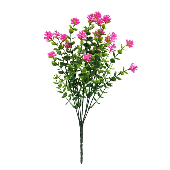 Uv Resistant Faux Bushe, Ongmies Artificial Camellia Flowers Bouquet – Plastic Stems Arrangement for Outdoor Garden, Yard & Home Decor, Outdoor Faux Plants