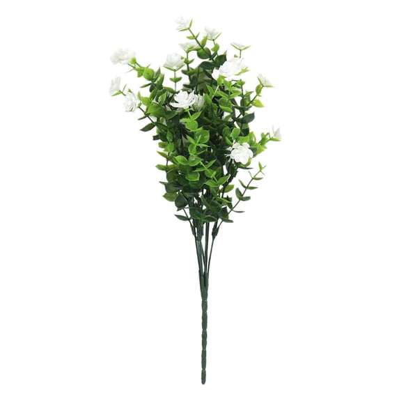 Uv Resistant Faux Bushe, Ongmies Artificial Camellia Flowers Bouquet – Plastic Stems Arrangement for Outdoor Garden, Yard & Home Decor, Outdoor Faux Plants
