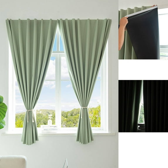 Uv Resistant Outdoor Curtains Cozival Outdoor Patio Curtains 2 Panels - Uv Blocking & Windproof Drapes with Sticky Top And Back Tab Hooks, Sun Shade for Gazebo, Porch, Deck, Green