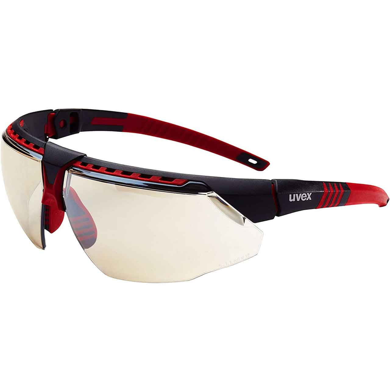 Uvex Avatar Safety Glasses S2864 Sct Reflect 50 Lens with Red Frame