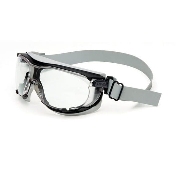Uvex Carbonvision Impact Goggles With Black and Gray Frame, Clear Dura-Streme Anti-Fog, Anti-Scratch Lens And Fabric Headband