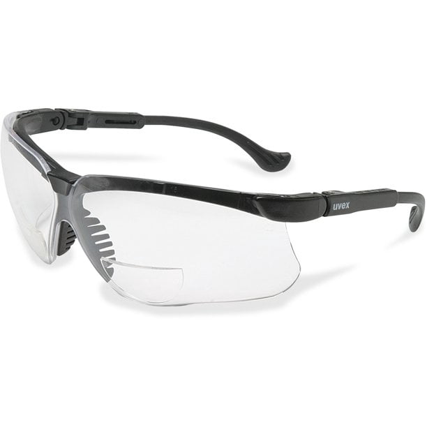 Uvex Safety Genesis 2.5 Magnifier Readers Scratch Resistant, Flexible, Padded, Adjustable Temple, Comfortable - Clear, Black - 1 Each