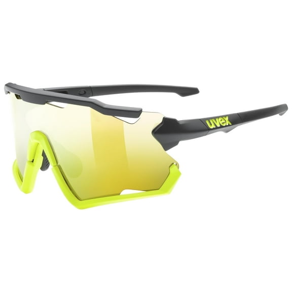 Uvex Sportstyle 228 - Unisex Adults Sports Eyewear Black Yellow Matte/Yellow - Anti-Fog & 100% UV Protection