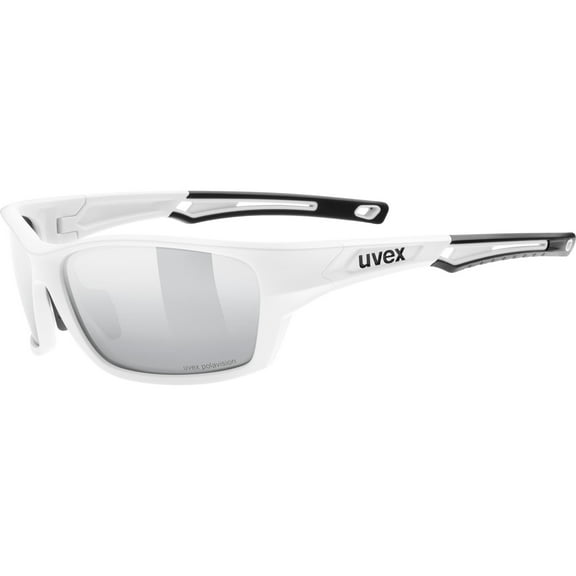 Uvex Sportstyle 232 P - Unisex Adults Polarized Sports Eyewear White Matte/Silver