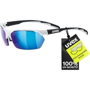 Uvex sportstyle 114 Sport Sunglasses, including Changeable lenses, Black Matte/Blue