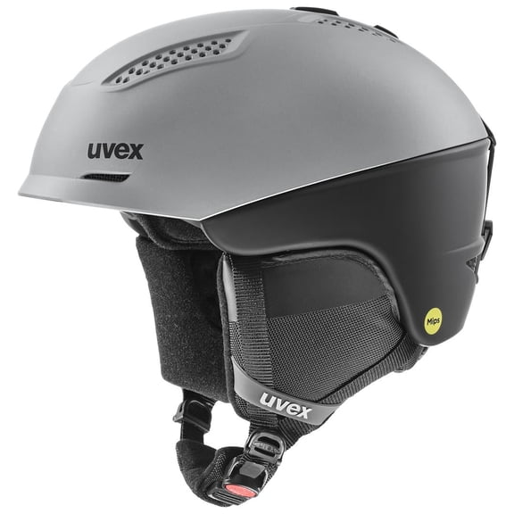 Uvex ultra MIPS, Ski and Snowboard Helmet, Ventilated with MIPS Technology, Rhino/Black Matte, Size M