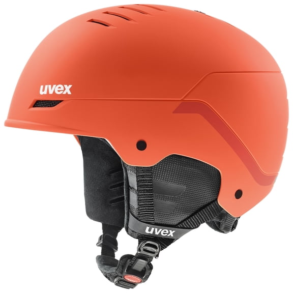 Uvex wanted, Adjustable Ski and Snowboard Helmet with Intergrated Ventilation System, Fierce Red Stripes Matte, Size L