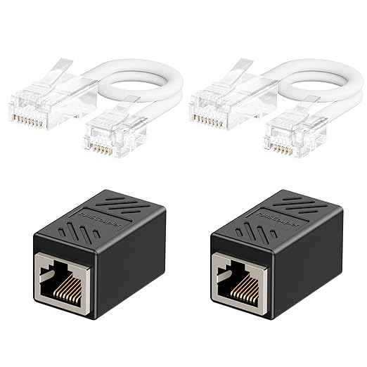 Uvital Phone Jack to Adapter, RJ11 to RJ45 Adapter, RJ45