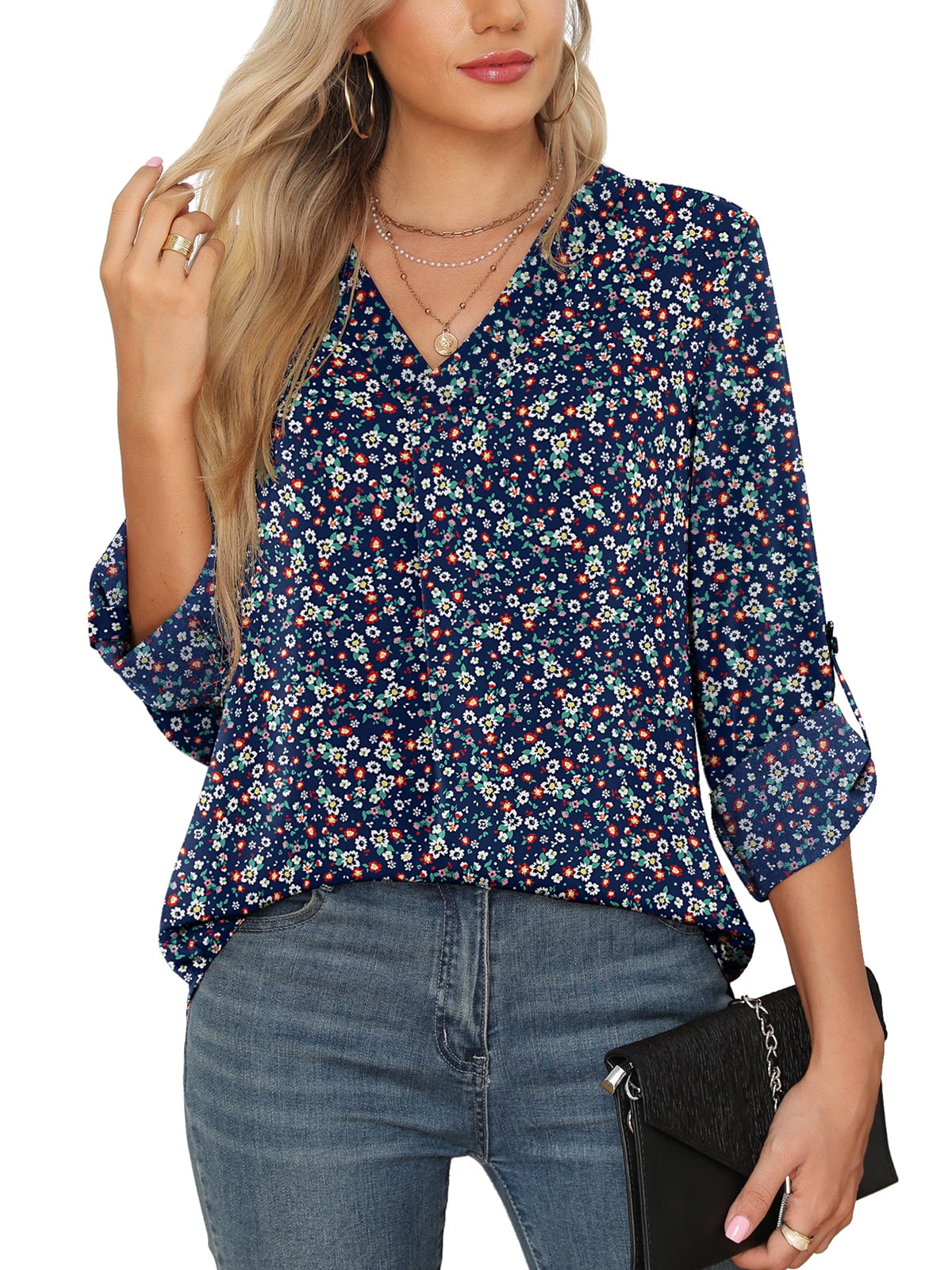 Casual Lace Hollow Out Buttons V Neck Blouses(3 Colors)