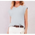 thumbnail image 1 of Uvplove Cap Sleeve Tops for Women Summer Top Basic Tee Shirts Casual Tank Loose Fit 2025 Fashion grey-m, 1 of 12