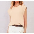 thumbnail image 1 of Uvplove Cap Sleeve Tops for Women Summer Top Basic Tee Shirts Casual Tank Loose Fit 2025 Fashion pale yellow-m, 1 of 7