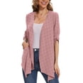 thumbnail image 1 of Uvplove Cardigan for Women 3/4 Sleeve Lightweight Summer Swiss Dots Kimono Cardigan Loose Beach Cover Up Pink-M, 1 of 8