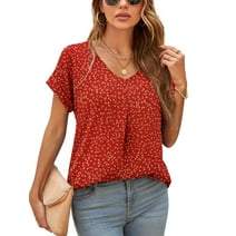 Shesay Women Blouses Elegant Casual Floral Big Tshirts to Wear With ...