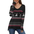 thumbnail image 1 of Uvplove V Neck Christmas Ugly Sweater for Women Knit Pullover Christmas Sweaters,US Size S-2XL In Christma Black, 1 of 12