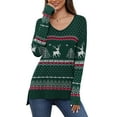 thumbnail image 1 of Uvplove V Neck Christmas Ugly Sweater for Women Knit Pullover Christmas Sweaters,US Size S-2XL In Christma Green, 1 of 11