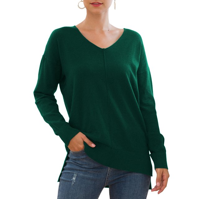 Uvplove V Neck Sweaters for Women Fall Lightweight Knit Pullover