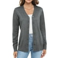 thumbnail image 1 of Uvplove Women Long Sleeve Soft Basic Knit Cardigan Sweater,Dark gray,S-3XL, 1 of 12