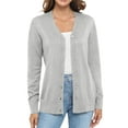 thumbnail image 1 of Uvplove Women Long Sleeve Soft Basic Knit Cardigan Sweater,Light gray,S-3XL, 1 of 12