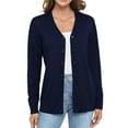 thumbnail image 1 of Uvplove Women Long Sleeve Soft Basic Knit Cardigan Sweater,Navy blue,S-3XL, 1 of 13