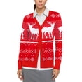 thumbnail image 1 of Uvplove Women Long Sleeve Soft Basic Knit Cardigan Sweater,Red Chrismas Elk,3XL,(S-3XL), 1 of 7