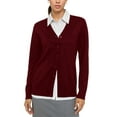 thumbnail image 1 of Uvplove Women Long Sleeve Soft Basic Knit Cardigan Sweater,Wine Red,S-3XL, 1 of 10