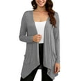 thumbnail image 1 of Uvplove Women Lightweight Long Sleeve Knit Cardigan with Pockets,Dark Grey,XXL,(S-3XL), 1 of 10