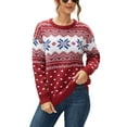 thumbnail image 1 of Uvplove Women's Christmas Ugly Sweater Knit Casual Pullovers Christmas Sweaters For Women,US Size XX-Large in Christmas Tree Red, 1 of 7