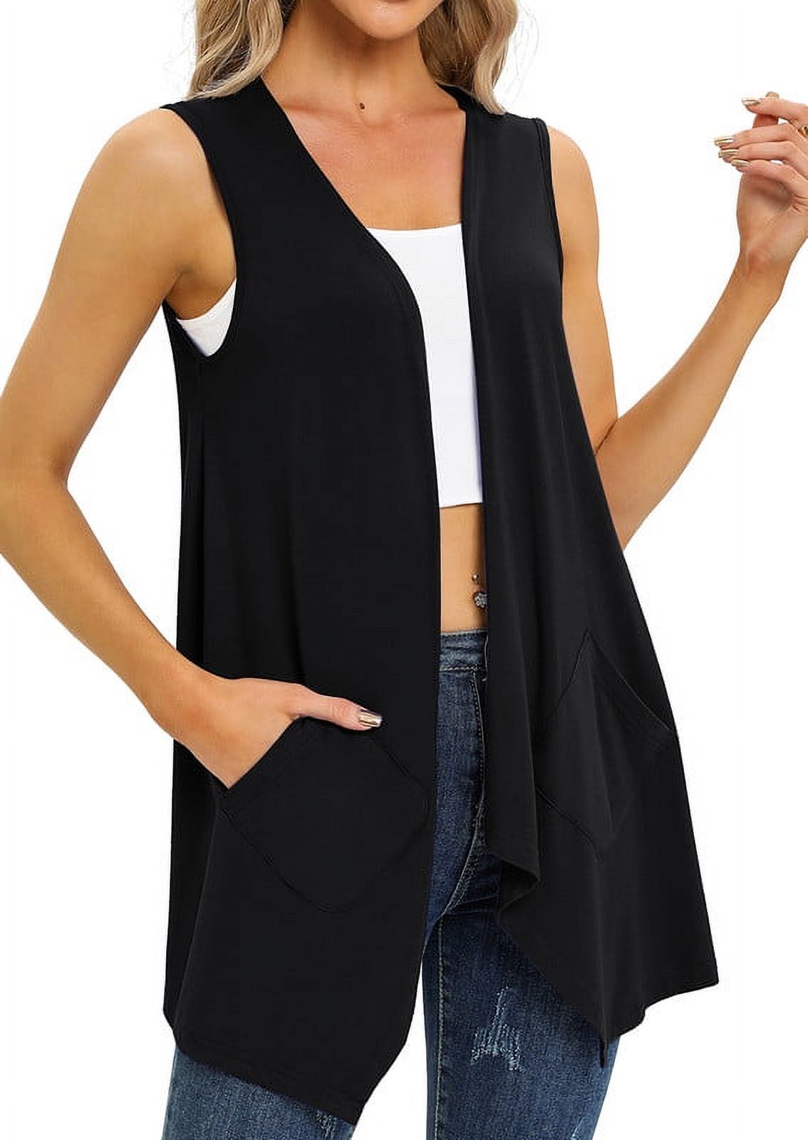 NWT Leith Woman’s Dark Green Sleeveless Cardigan Size Small main image 1