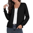 thumbnail image 1 of Uvplove Women's Long Sleeve Cardigan Lightweight Crochet Diamond-Knit Sweater,Black,M-3XL, 1 of 9