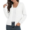 thumbnail image 1 of Uvplove Women's Long Sleeve Cardigan Lightweight Crochet Diamond-Knit Sweater,White,M-3XL, 1 of 9