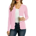 thumbnail image 1 of Uvplove Women's Long Sleeve Cardigan V-Neck Oufits Knit Button Down Casual Sweater,Pink,M-3XL, 1 of 9